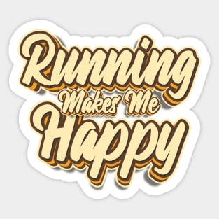 Running makes me happy typography Sticker